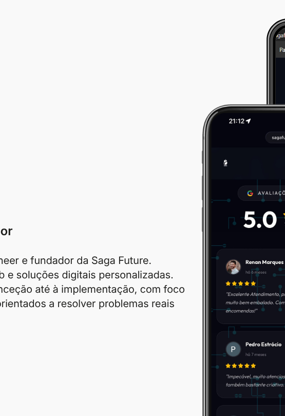 Saga Future sobre mockups